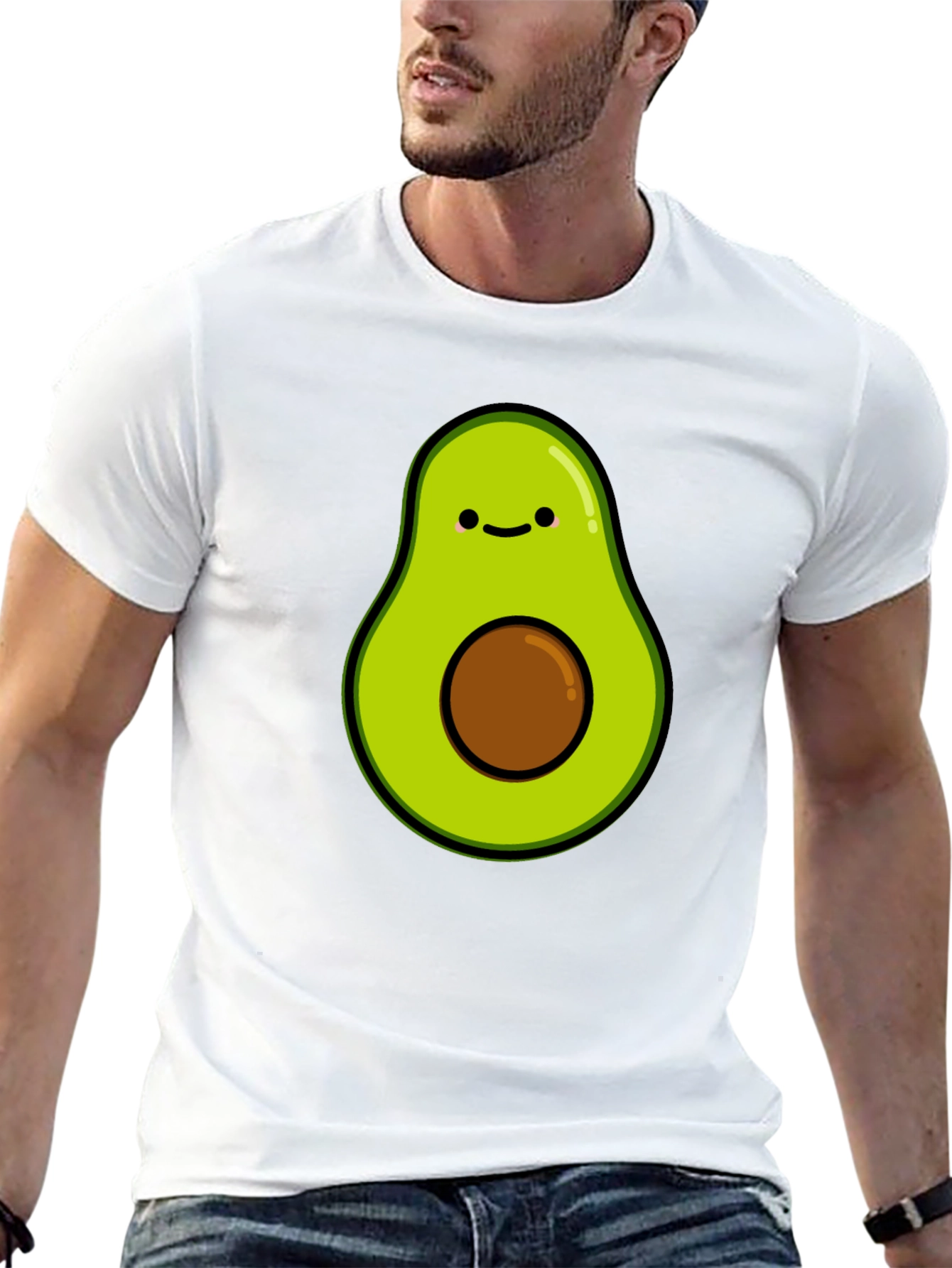 Cute Avocado Graphic T-Shirt - Black