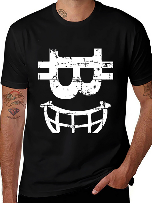 Bitcoin Smile Graphic T-Shirt - Black