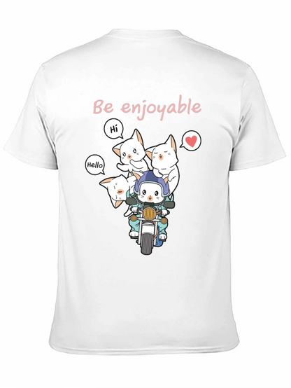 Cute Cats on Motorcycle Graphic T-Shirt