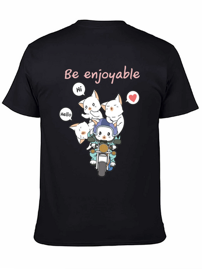 Cute Cats on Motorcycle Graphic T-Shirt