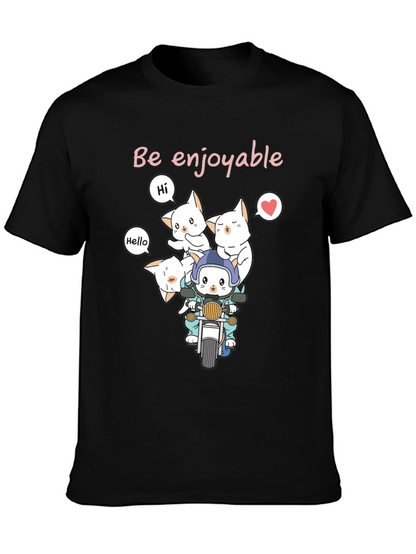 Cute Cats on Motorcycle Graphic T-Shirt