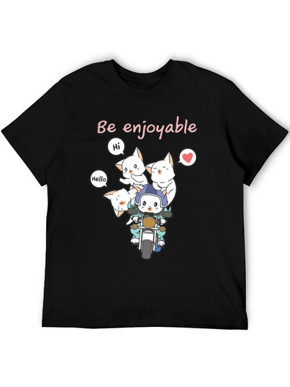 Cute Cats on Motorcycle Graphic T-Shirt