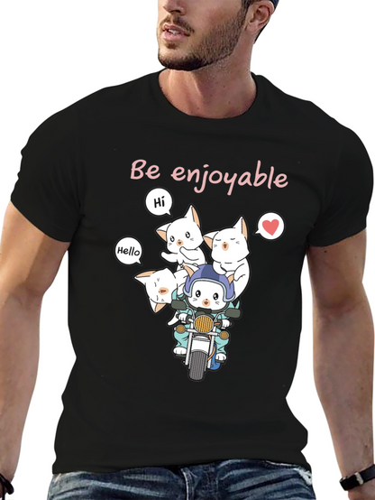 Cute Cats on Motorcycle Graphic T-Shirt