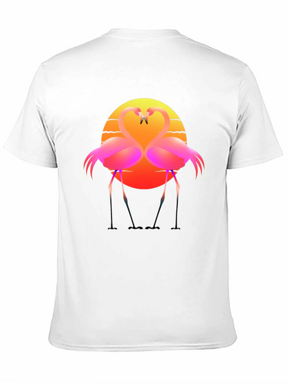 Flamingo Sunset Graphic Tee - Tropical Vibes