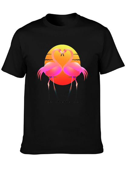 Flamingo Sunset Graphic Tee - Tropical Vibes