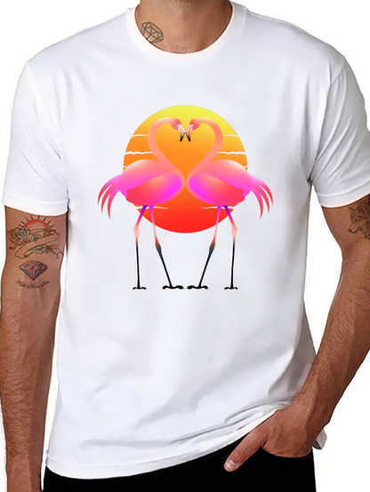 Flamingo Sunset Graphic Tee - Tropical Vibes