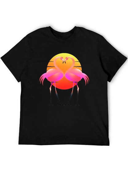 Flamingo Sunset Graphic Tee - Tropical Vibes