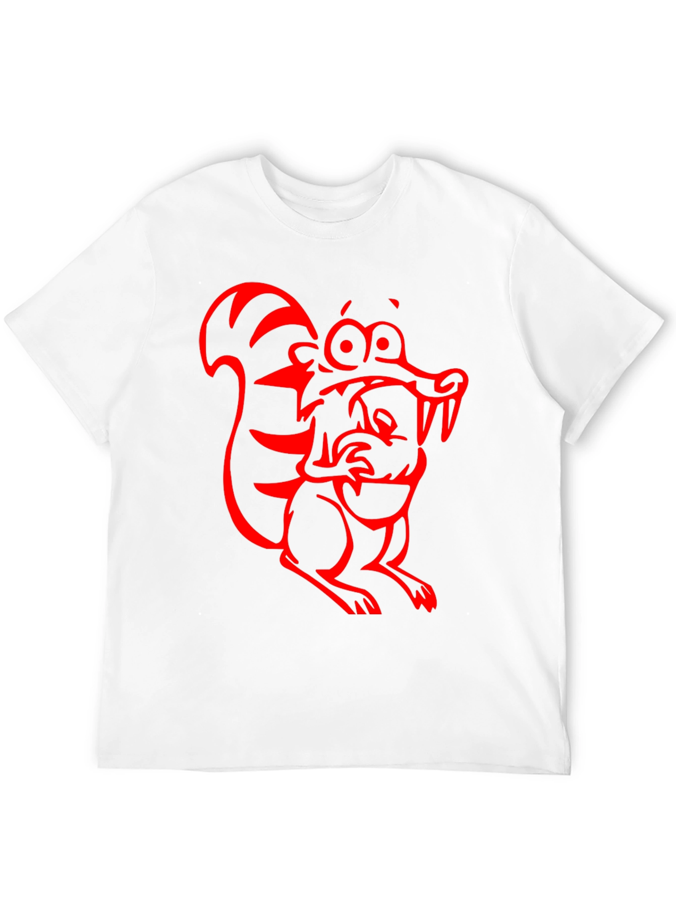 Cartoon Squirrel Graphic Tee - Black