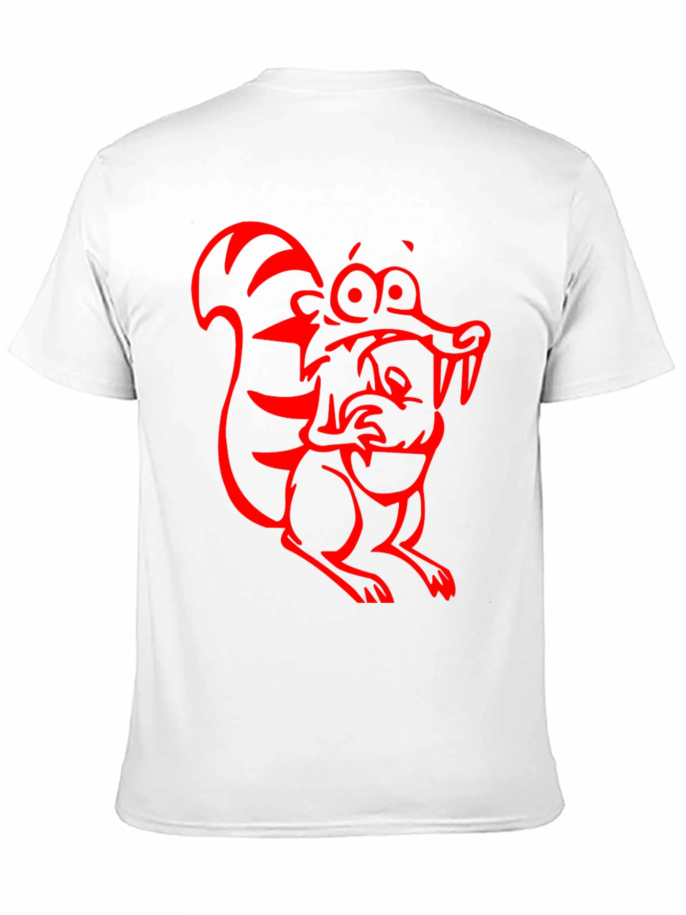 Cartoon Squirrel Graphic Tee - Black