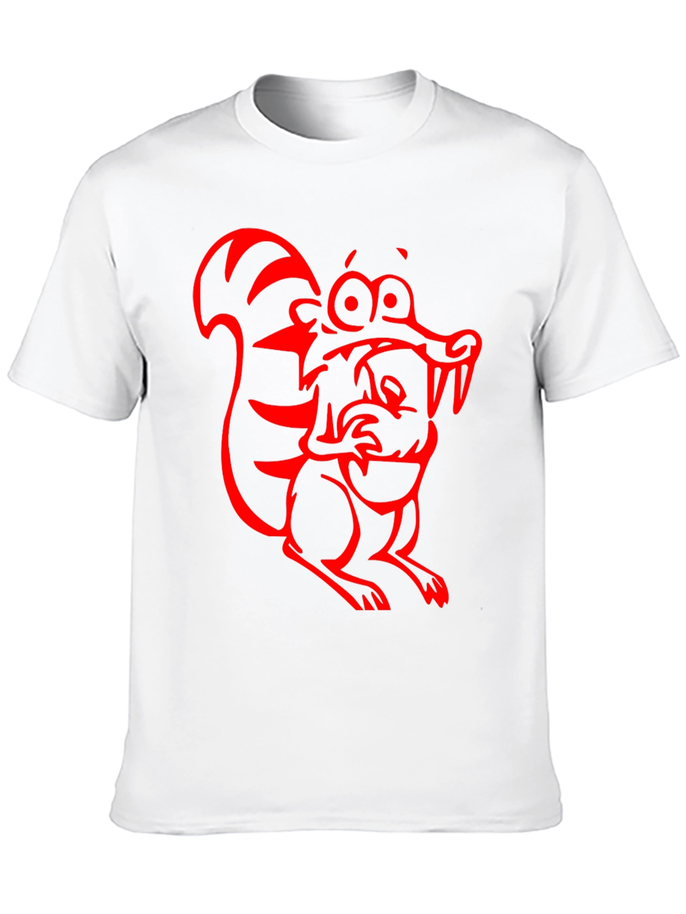 Cartoon Squirrel Graphic Tee - Black