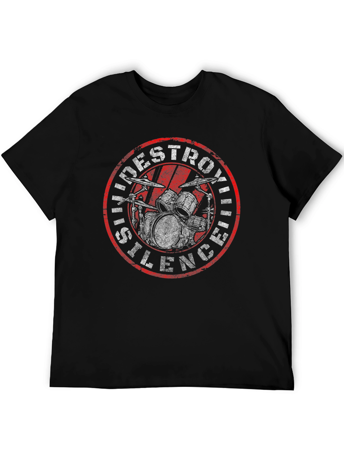 Destroying Silence Drum Kit Graphic T-Shirt