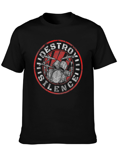 Destroying Silence Drum Kit Graphic T-Shirt