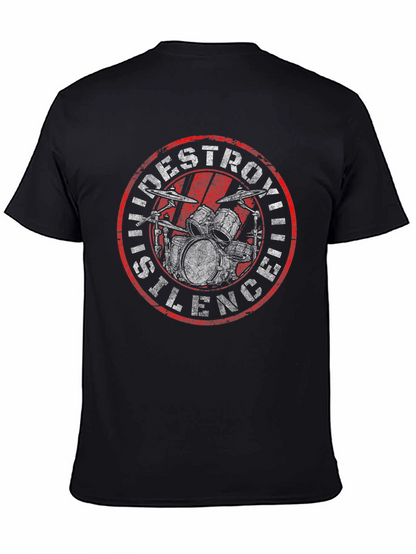 Destroying Silence Drum Kit Graphic T-Shirt