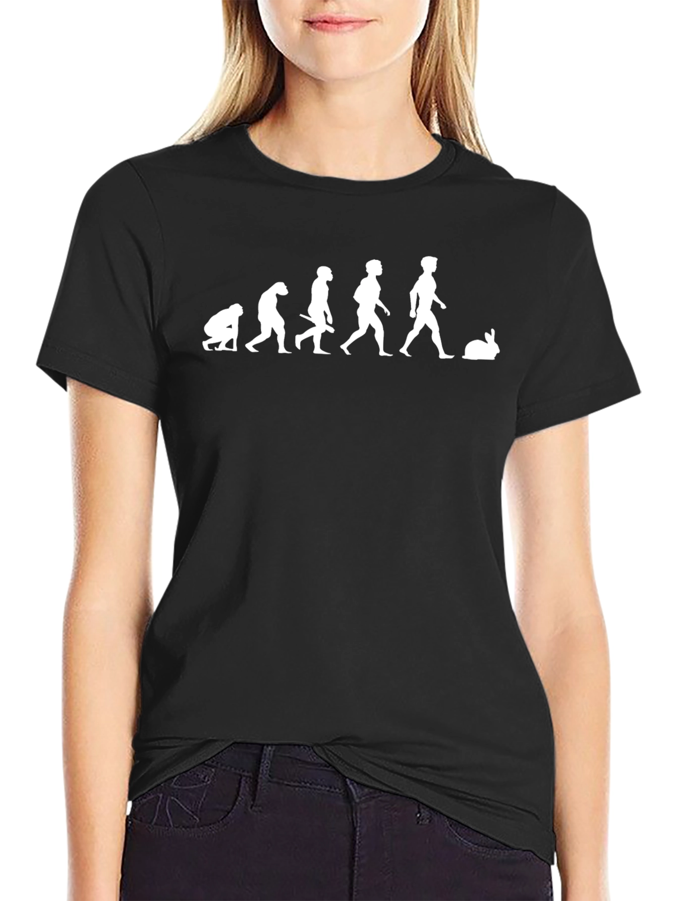 Evolution to Bunny Black T-Shirt