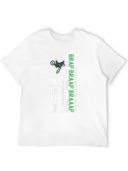 Motocross American Flag Graphic T-Shirt