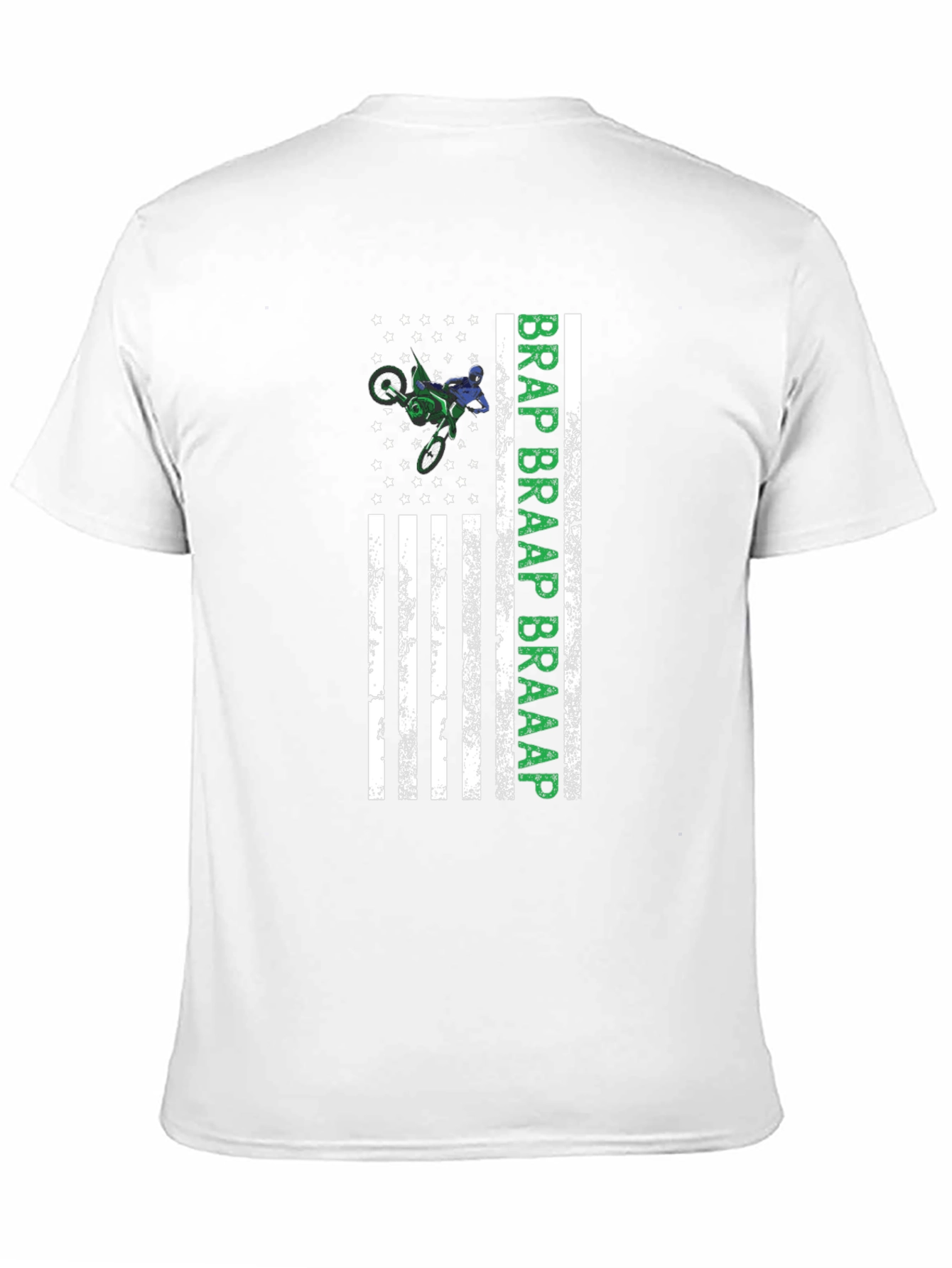 Motocross American Flag Graphic T-Shirt