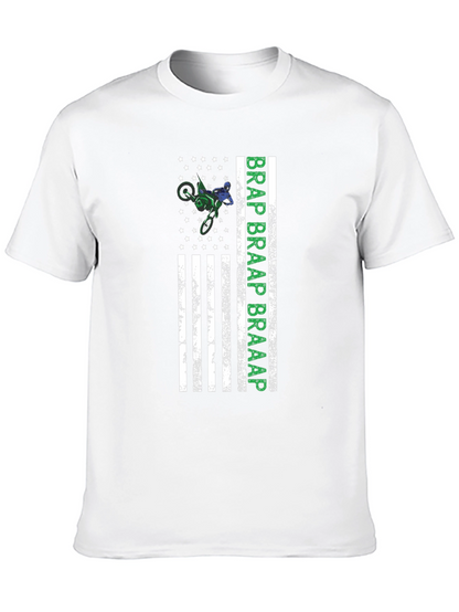 Motocross American Flag Graphic T-Shirt