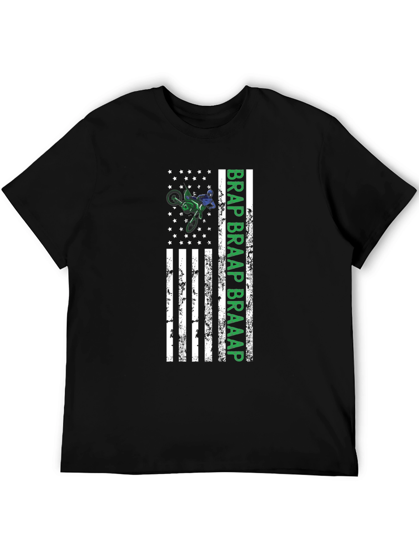 Motocross American Flag Graphic T-Shirt