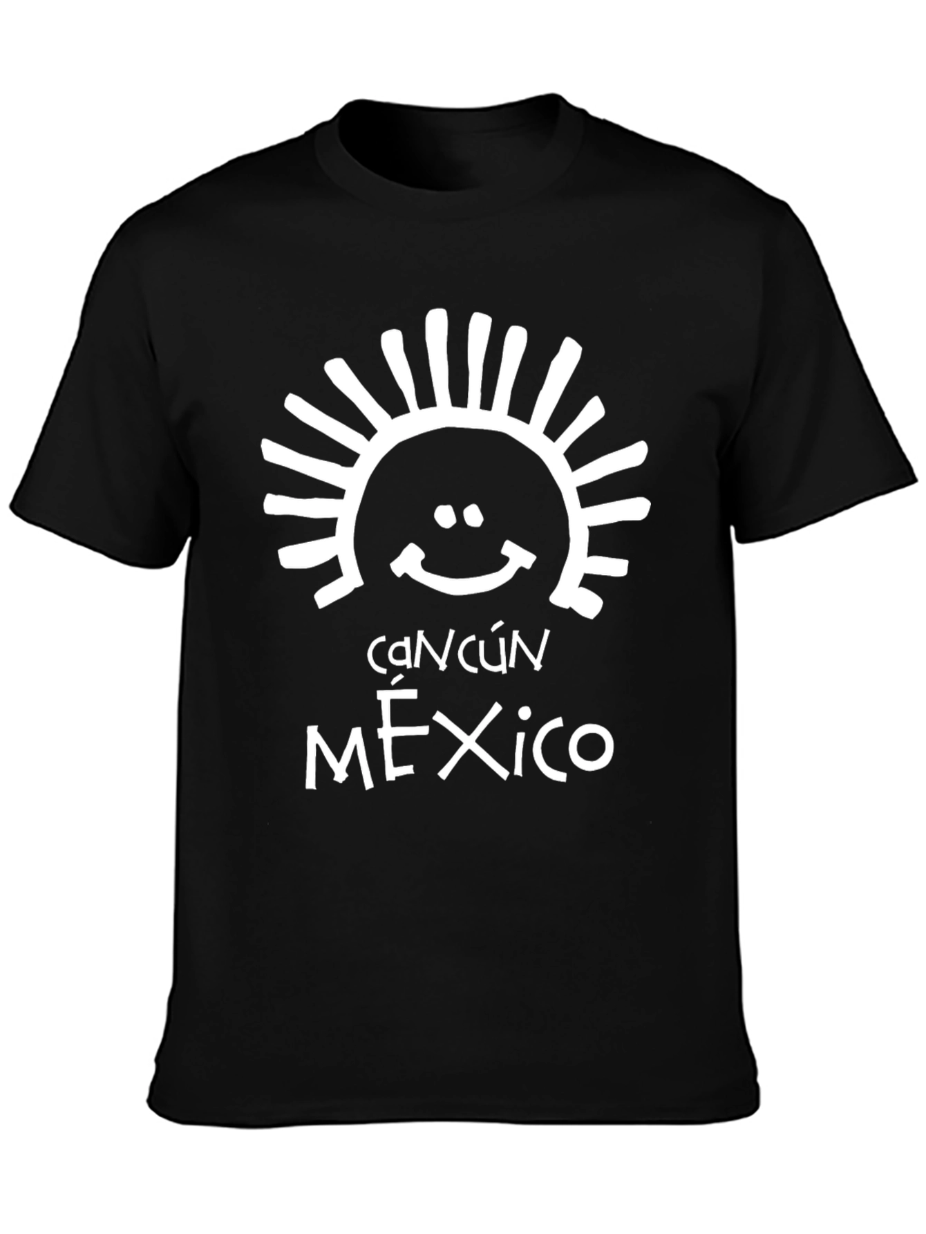 Cancún Mexico T-Shirt - Black Cotton Blend Tee