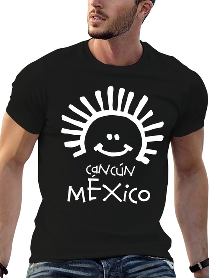 Cancún Mexico T-Shirt - Black Cotton Blend Tee