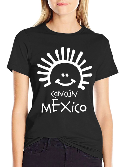 Cancún Mexico T-Shirt - Black Cotton Blend Tee