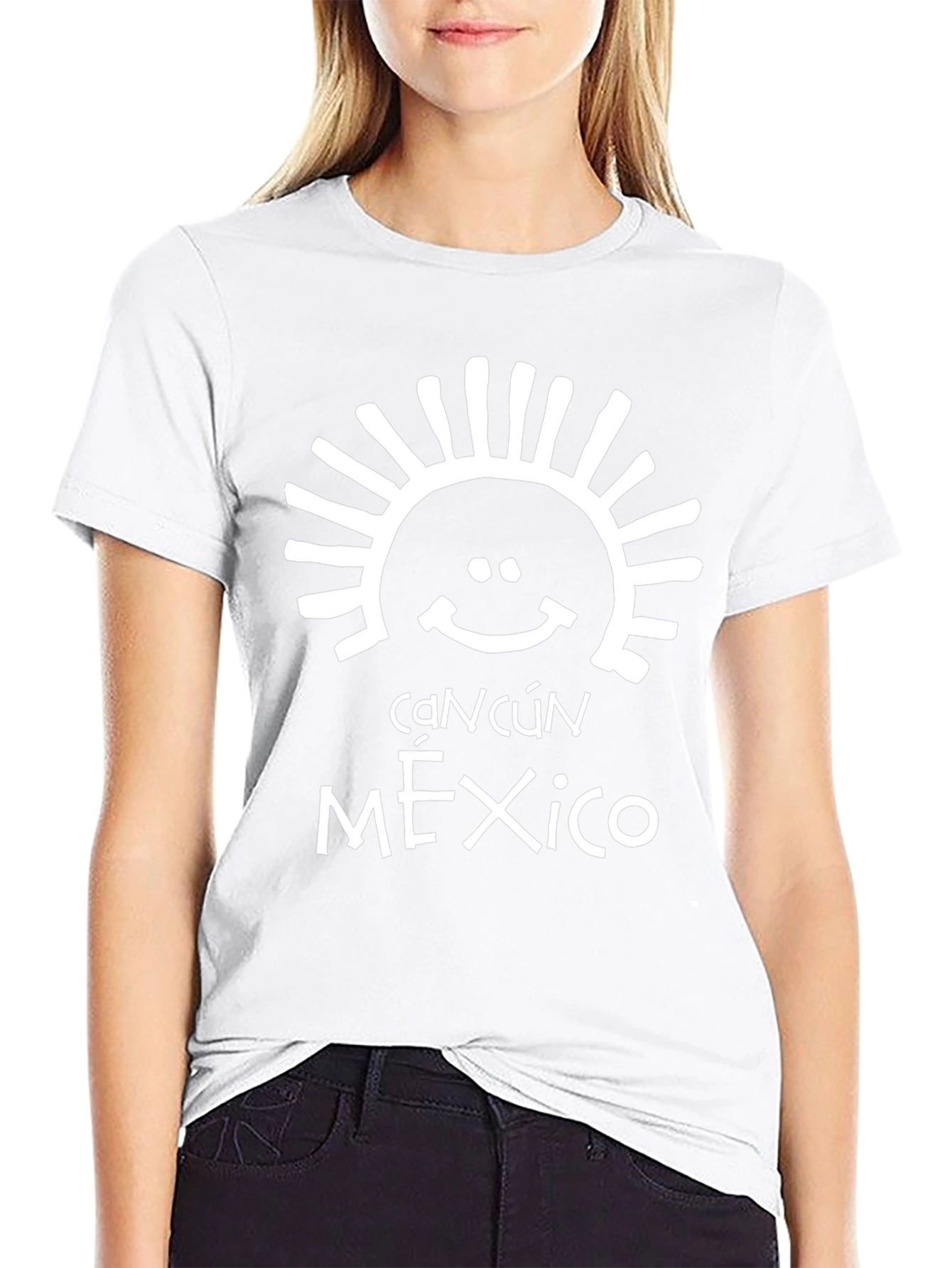 Cancún Mexico T-Shirt - Black Cotton Blend Tee