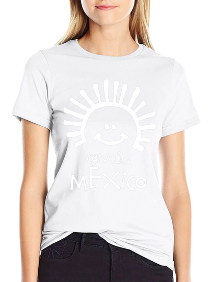 Cancún Mexico T-Shirt - Black Cotton Blend Tee