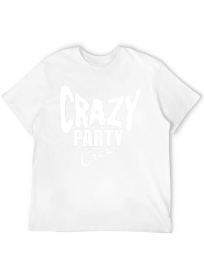 Crazy Party Crew Graphic Tee - Black Cotton T-Shirt
