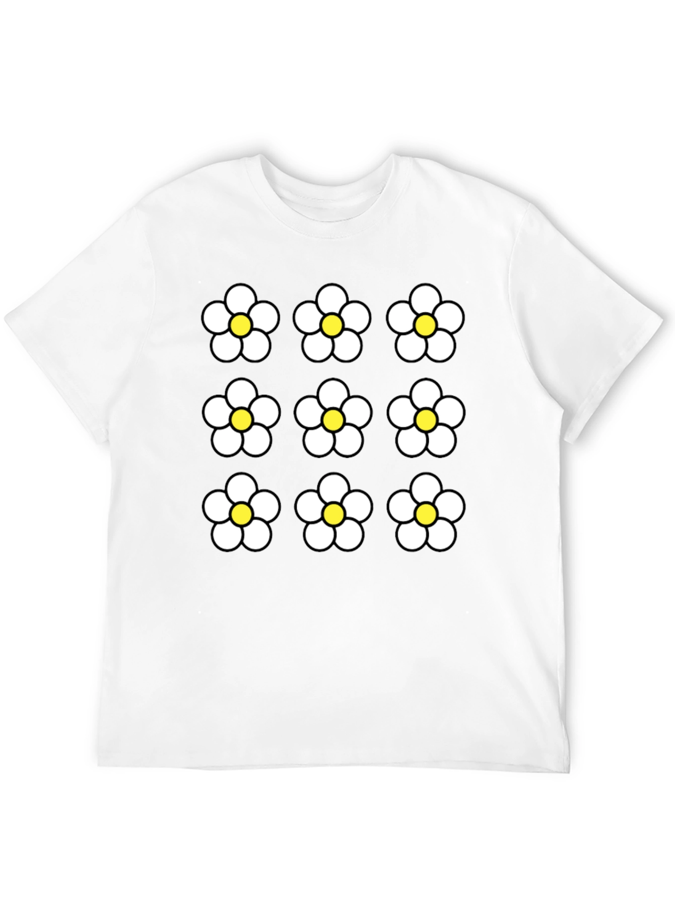 Floral Pattern Black Graphic Tee