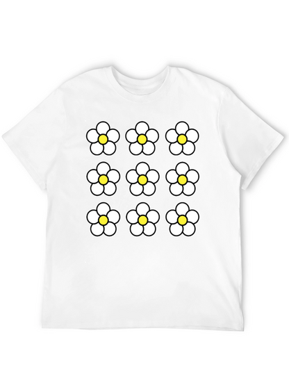 Floral Pattern Black Graphic Tee