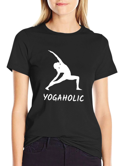 Yogaholic Graphic Tee - Black Cotton T-Shirt