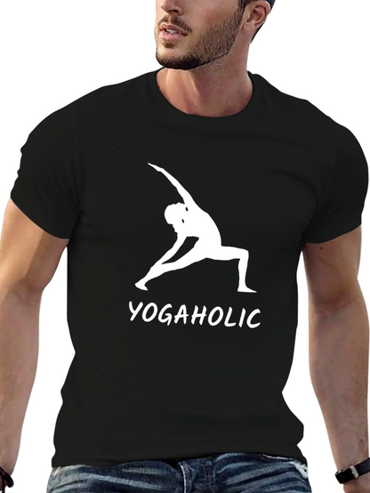 Yogaholic Graphic Tee - Black Cotton T-Shirt