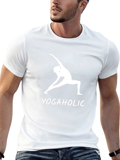 Yogaholic Graphic Tee - Black Cotton T-Shirt