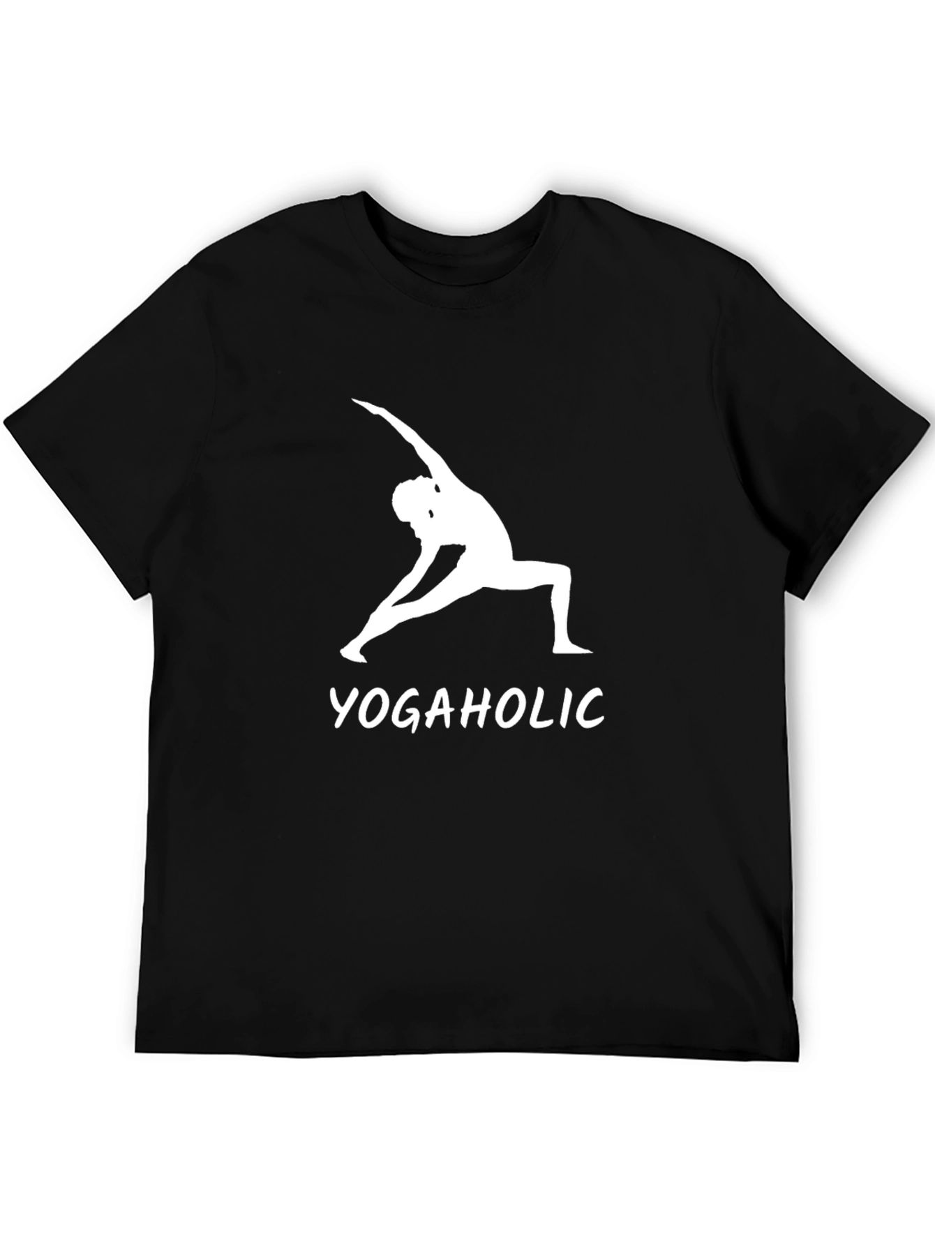 Yogaholic Graphic Tee - Black Cotton T-Shirt