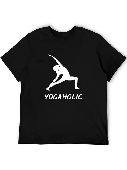 Yogaholic Graphic Tee - Black Cotton T-Shirt