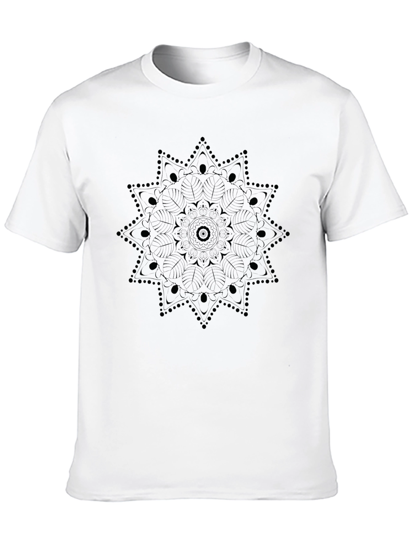Mens Black Mandala Graphic Tee
