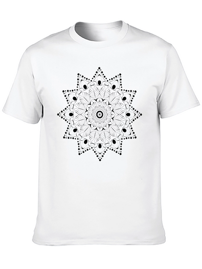 Mens Black Mandala Graphic Tee