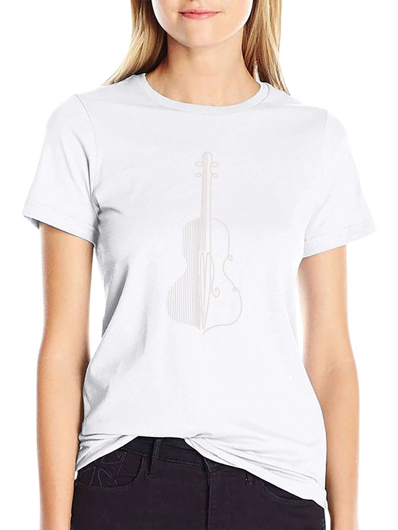 Minimalist Violin Graphic Tee