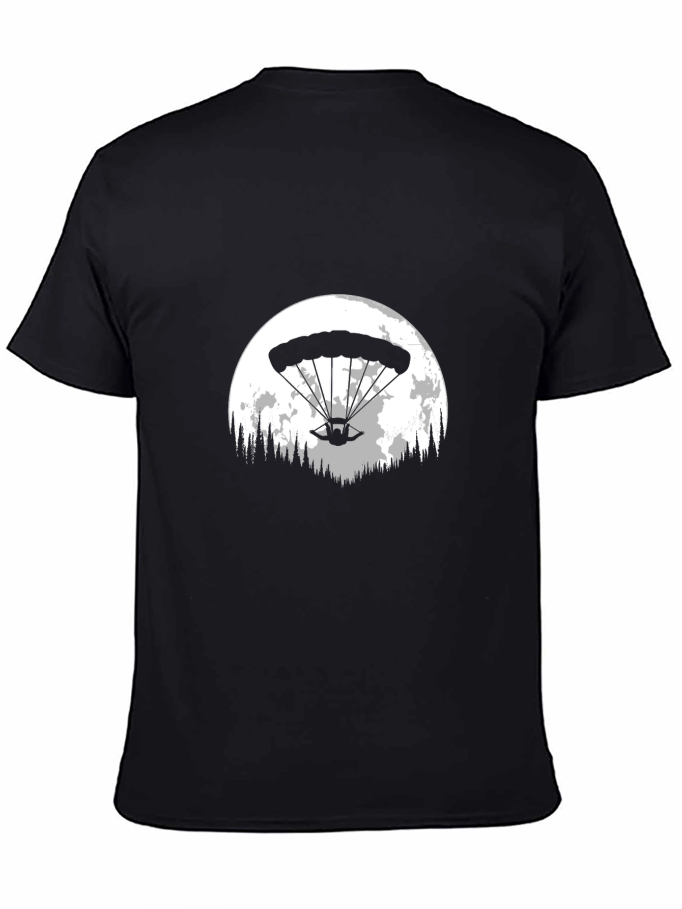 Parachute Moon Graphic Tee - Black Cotton Blend