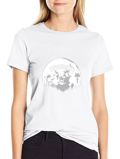 Parachute Moon Graphic Tee - Black Cotton Blend