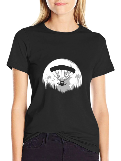 Parachute Moon Graphic Tee - Black Cotton Blend