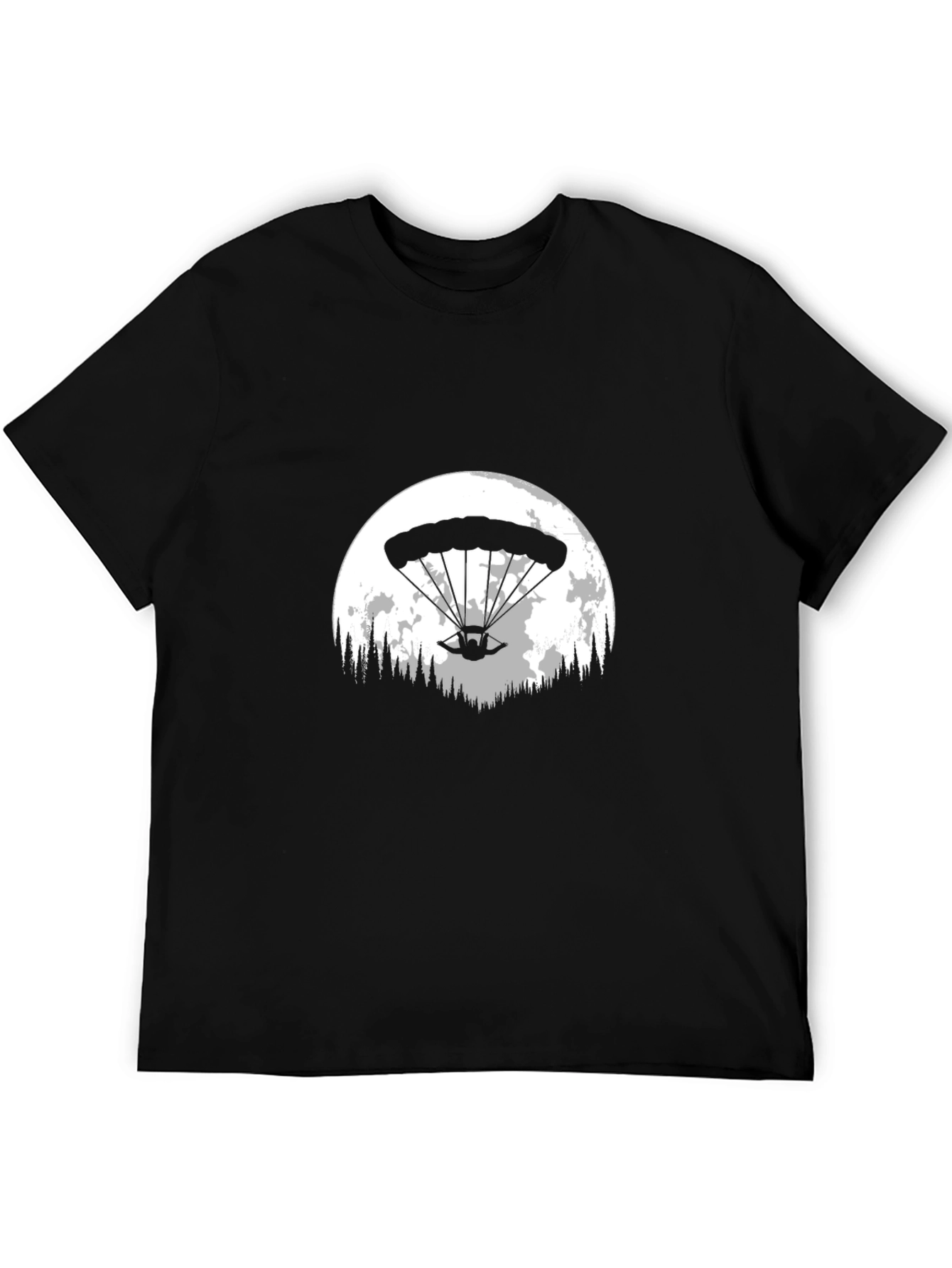 Parachute Moon Graphic Tee - Black Cotton Blend