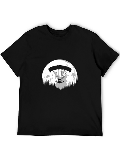 Parachute Moon Graphic Tee - Black Cotton Blend