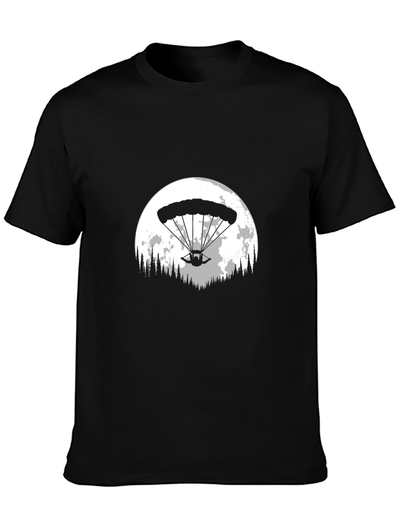 Parachute Moon Graphic Tee - Black Cotton Blend