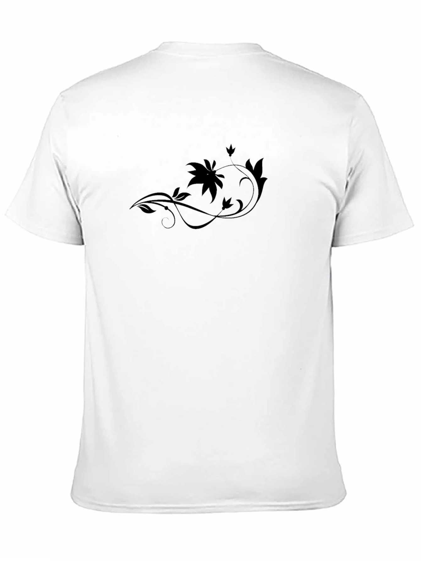 Elegant Black Floral Vine T-Shirt