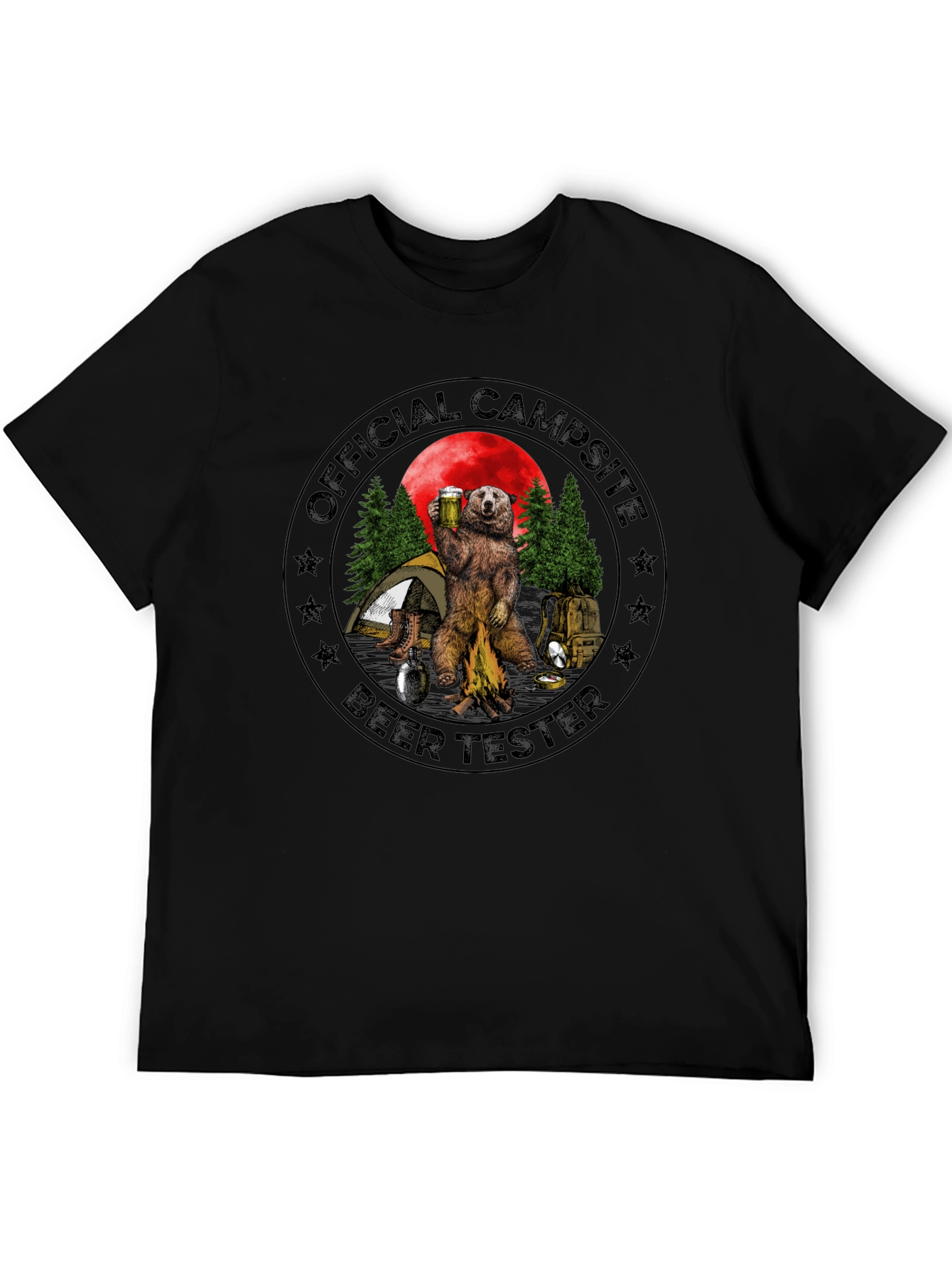 Official Campsite Beer Tester Black T-Shirt