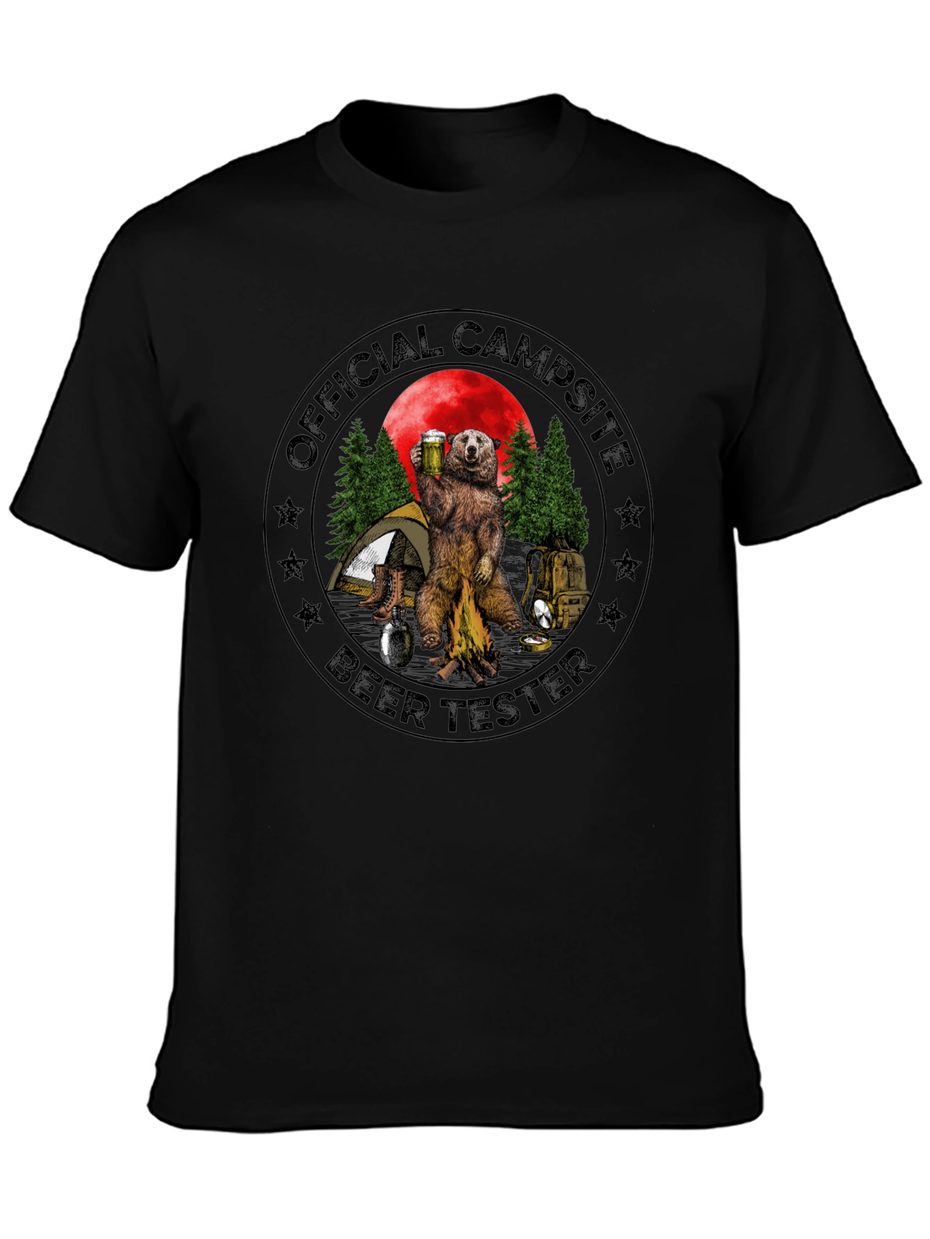 Official Campsite Beer Tester Black T-Shirt