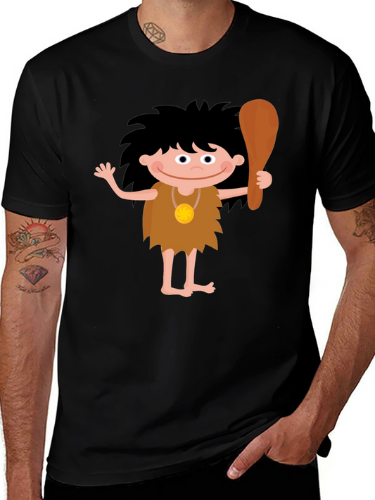 Cartoon Caveman Graphic T-Shirt