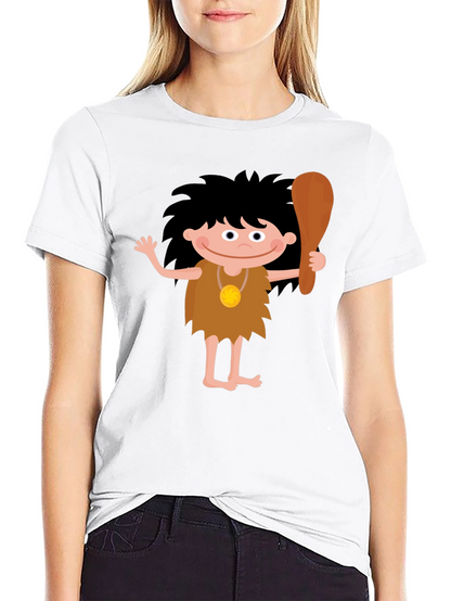 Cartoon Caveman Graphic T-Shirt