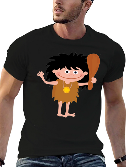 Cartoon Caveman Graphic T-Shirt